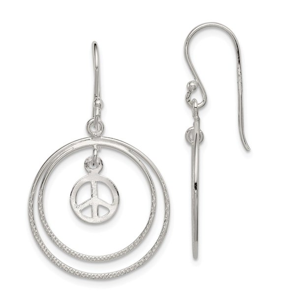 Solid 925 Sterling Silver 21mm Double Circles Small Peace Symbol Dangle Earrings Walmart Com Solid 925 Sterling Silver 21mm Double Circles Small Peace Symbol Dangle Earrings Walmart Com