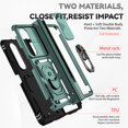 thumbnail image 2 of Galaxy Z Fold 4 Kickstand Armor Case with Slide Camera Lens Protection Cover Built-in 360° Rotate Ring Holder Stand Magnetic Military Shockproof Phone Cover Case for Samsung Galaxy Z Fold 4,
Darkgreen, 2 of 8