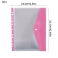 thumbnail image 3 of PONPRNGY 6 Pack Plastic Envelopes Binder Pocket 11 Holes Expandable Binder Folders Document Pouch with Snap Button & Label Loose-Leaf Transparent for School Home office, 3 of 7