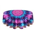 thumbnail image 5 of Colorful Tie Dye Mandala Pattern Round Tablecloth 60"x60",Wrinkle Wipeable Table Cloth for Kitchen Dining Room Picnic Patio Party, 5 of 6
