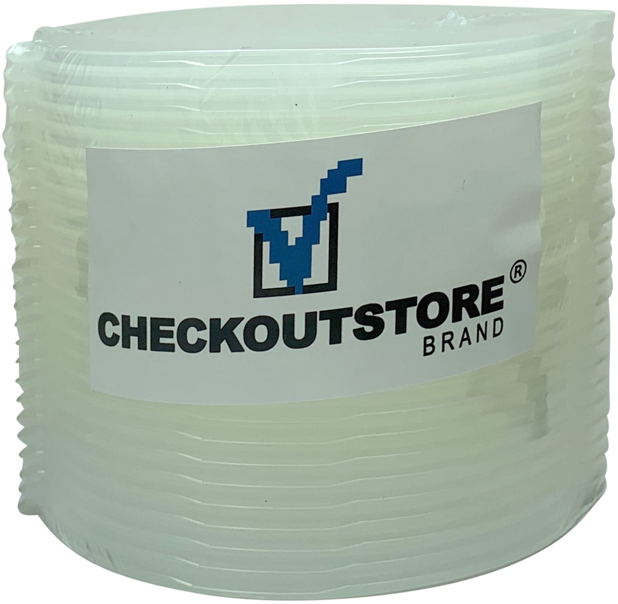 (400) CheckOutStore Clear Compact Slim Round ClamShell CD/DVD Case with Lock on Top (Clear)