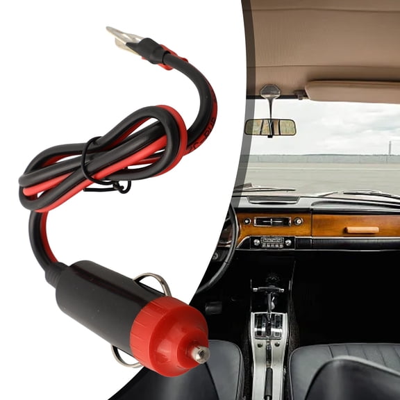 Car Power Supply Inverter Wire Convenient Male Socket Car -Cigarette -Lighter-Plug Cable Socket 50cm Long Automotive Accessories