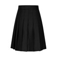 thumbnail image 6 of Women's Pleated Long Skirts Vintage Solid Color Knee-Length Skirts High Waist Casual Mid Length A-Line Skirts, 6 of 9