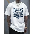 thumbnail image 1 of Man'S Dallas Football Print T-Shirt 100% Cotton Fabric Crew Neck Short Sleeve Regular Fit Weekend Casual Wear, All-Season Casual Wear - Ideal for Valentines New Year'S Day Father'S Day Christmas, 1 of 6