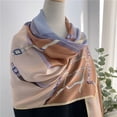 thumbnail image 4 of Herbert 100% Mulberry Silk Scarf | 180x65cm Hand-Printed Shawl | Ultra-Light 45g Wrap,180x65cm,Brown Gray, 4 of 5