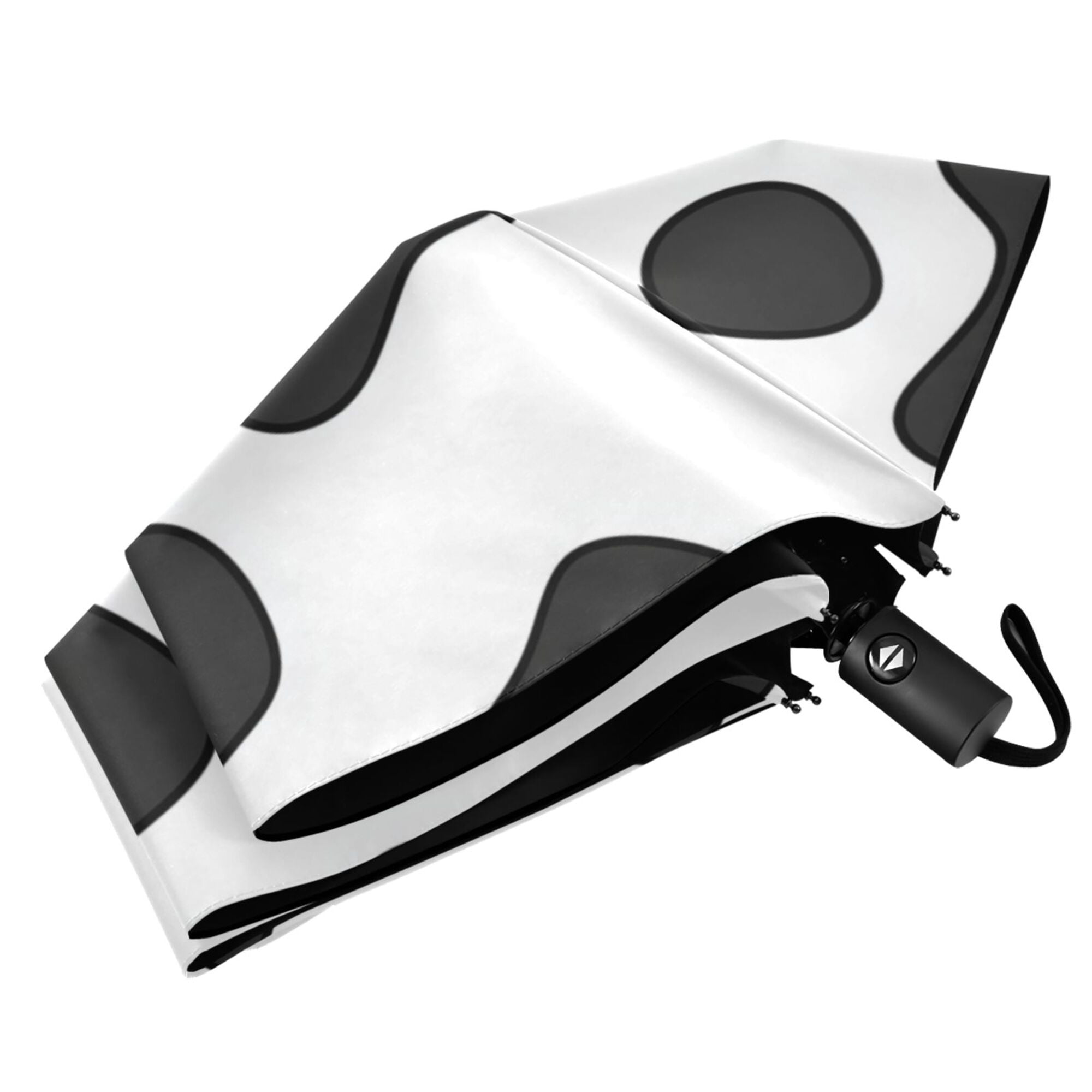 FORMRS Travel Umbrella Folding Auto Open Close Windproof Rain UV Protection, Cow Spots