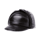 thumbnail image 1 of Gorro de piel de vaca 100% auténtica para hombre, gorro de invierno cálido para exteriores con protección para las orejas, gorro de cuero genuino para invierno con forro cálido (marrón oscuro) XL {57-, 1 of 5