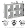 thumbnail image 2 of Furinno Cubicle Open Back Decorative Vintage Vinyl Record Media Storage Organizer, 6-Cube, White, 2 of 5