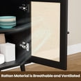 thumbnail image 2 of Side Buffet Cabinet with Rattan , Kitchen Sideboard Coffee Bar Storage Console Table, Black, 47.2 inch, 2 of 8