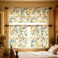 thumbnail image 4 of Aoznliie Curtains Set, Colorful Leaves Washable Light Filtering Valance & Curtains for Kitchen Window, 3 Piece Rod Pocket Collection for Dining Room, 4 of 7