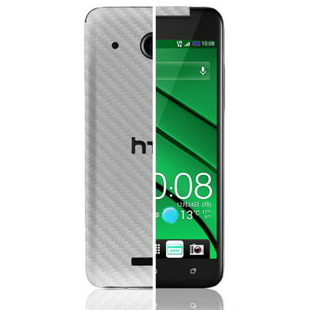 Skinomi Carbon Fiber Silver Skin Cover+Clear Screen Protector for HTC Droid