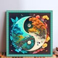 thumbnail image 2 of Hilo Algodón Bordado Punto Cruz Paisaje Yin Yang Con 14CT 40x40cm, 2 of 9