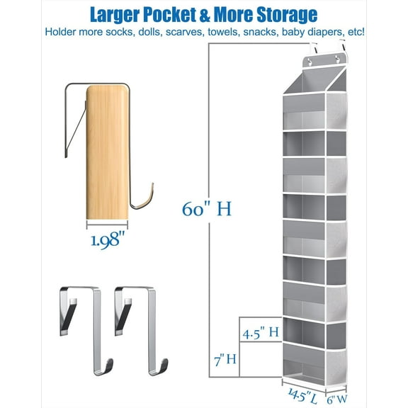 Over The Door Storage Organizer, 5 Shelf Hanging Organizer for RV, Bathroom, Bedroom, Closet