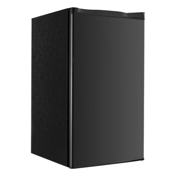 3.2 Cu Ft Mini Fridge Single Door Compact Refrigerator Adjustable Temperature Glass Shelf Energy Efficient Reversible Door Low Noise for Bedroom Dorm Office Black