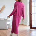 thumbnail image 5 of LEKODE Knit Sets Two Piece Women Skirt and Top Set for Women Long Skirt Sets Fall Skirt Two Piece Sets for Women 2 Piece Set Fall Outfits Hot Pink Xl, 5 of 9