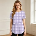 thumbnail image 6 of BRGZLK Maternity Color Block Tops Casual Summer Trendy Round Neck Short Sleeve Pullover T-Shirt Lightweight Comfortable Nursing Top 2026 Purple A L, 6 of 8