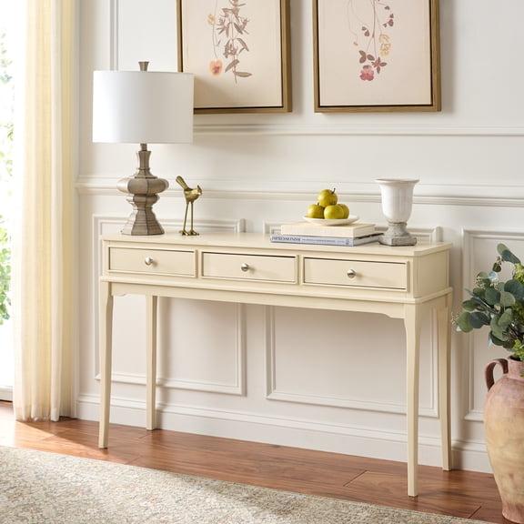 Safavieh Opal 3 Draw Console Table, Distressed White
