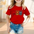 thumbnail image 2 of MIXUE Kids Girls Tops & T-Shirts Summer Cartoon Print Crew Neck Short Sleeve Loose Casual Comfortable T-shirts Sportwear,Red,7-8 Years, 2 of 4