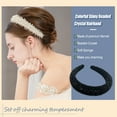 thumbnail image 3 of Qarigey Diademas con cuentas de cristal con purpurina, tocado de punto Flexible para el cabello, tocado para mujer, fiesta, colorido brillante Accesorio para el cabello Negro Qarigey AP010971-04B, 3 of 5