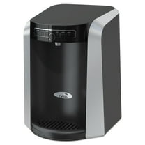 Oasis Aquarius Plumbed Hot/Cold Countertop Water Cooler, 16 15/16"H x 13 1/4"W x 14 1/2"D, Black/Silver