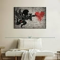 thumbnail image 2 of Elephant Stock Cupid Gunner Wall Art - Horizontal Canvas Wall Art - Living Room Wall Decor - Love Canvas - Black And Gray Decor - 39" x 26", 2 of 4