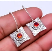 Red Garnet Designer Handmade 925 Silver Plated Earring 1.56" E_9347_130_16, Valentine's Day Gift, Birthday Gift, Beautiful Jewelry For Woman & Girls