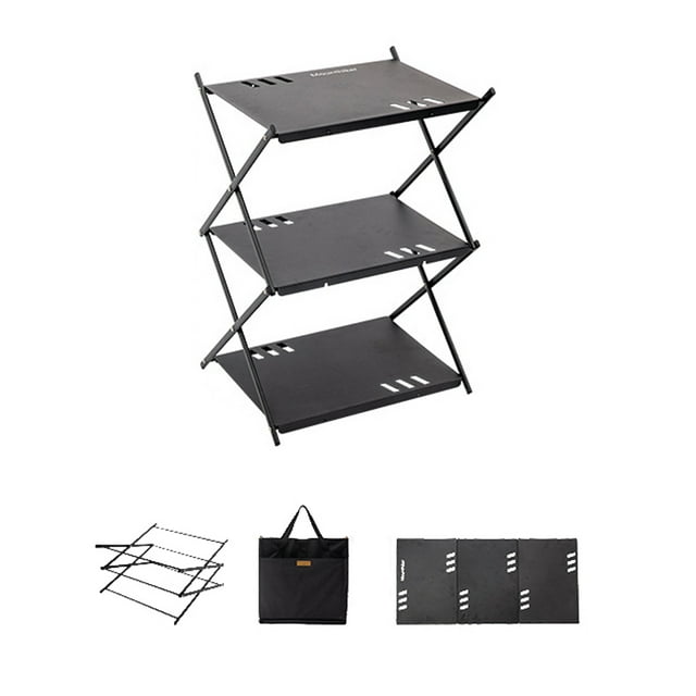Camping Cups Bowls Detachable Storage Rack Hung Shelf With Panel Hole Aluminum Alloy Bracket Picnic BBQ Tableware Cookware Storage Rack Campsite Tools Shelf