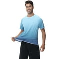 thumbnail image 3 of Weilanxin Swim Shirts Short Sleeve for Men Quick Dry Running UPF50+ Sun Protection Rash Guard Top Moon Blue Gradual Grey Blue XL, 3 of 7