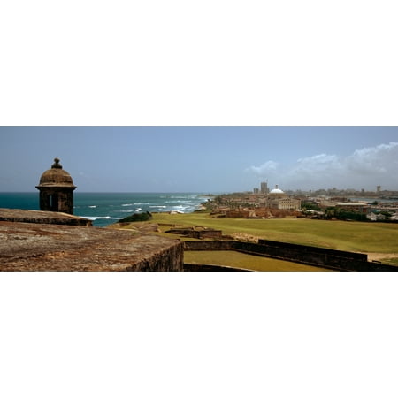 Castle on the coast Castillo De San Cristobal Old San Juan San Juan Puerto Rico Canvas Art - Panoramic Images (36 x