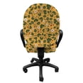 thumbnail image 3 of Floral Office Chair Slipcover, Mother Nature Flourishing Daisy Field Botany Foliage Growth Seasonal Print, Stretch Decorative Fabric Cover, Standard Size, Apricot Hunter Green, by Ambesonne, 3 of 5