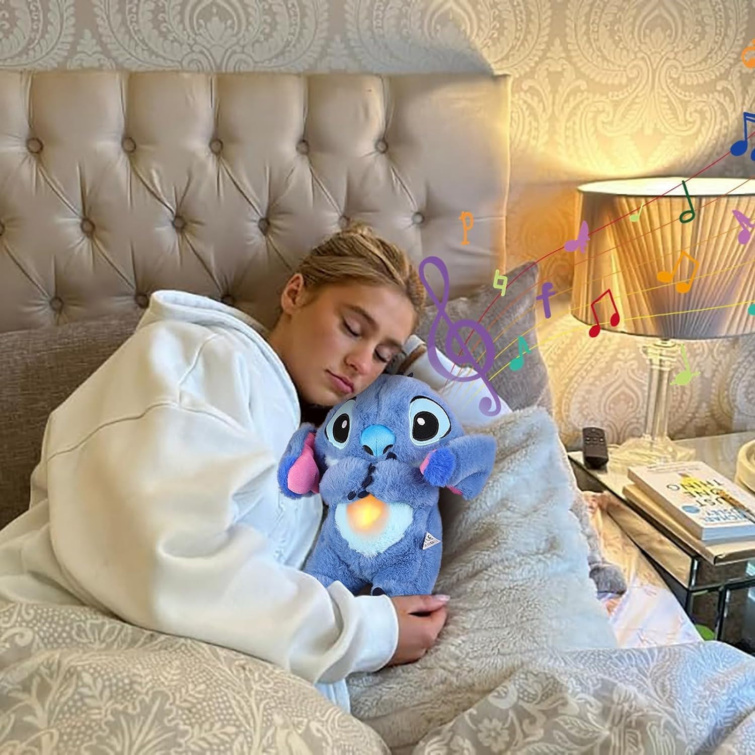 Peluche Respirante Anti-stress - 30 Cm, Lumière Douce Et Son Apaisant Pour Enfants Et Adultes