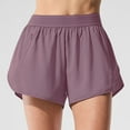 thumbnail image 4 of LOVZFMLL Womens Solid Color High Waisted Running Shorts With Pockets And Yoga Pants Purple XL, 4 of 5