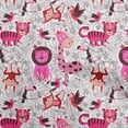 thumbnail image 1 of oneOone Georgette Viscose Pink Fabric Cute Animal Dress Material Fabric Print Fabric By The Yard 42 Inch Wide, 1 of 6