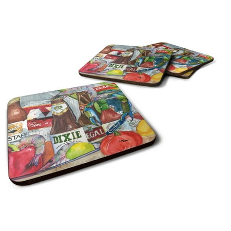 

Carolines Treasures 1017-2FC New Orleans Beers and Spices Foam Coaster Set of 4 3 1/2 x 3 1/2 multicolor