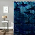 thumbnail image 2 of PRATYUS Shark Shower Curtain-Cartoon Fish Bathroom Decor- Ocean Blue Abstract Sharks Waterproof Curtains - Modern Home Bedroom Decor &amp; Festival Gifts Teen Adults 36x72, 2 of 7