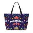 thumbnail image 2 of Balery Happy Mardi Gras Beach Travel Bag - Water-Resistant, Large Capacity Lightweight Tote with 7 Pockets for Women and Men - Perfect for Beach, Pool, Gym, and Travel, 2 of 7