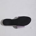 thumbnail image 5 of Samdudou Slide Sandals for Women Open Toe Flat Slides Smooth Velvet Single Band Slip On Shoes Minimalist Low Profile Footbed Sandals for Indoor Outdoor Lounge, 5 of 9