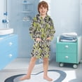 thumbnail image 5 of FORMRS Niños Bathrobe Unisex Hooded Robe Soft Plush Pajamas Sleepwear, Size 10-12T, Beige Flower Pattern, 5 of 7