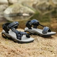 thumbnail image 5 of OutPro Mens Hiking Sandals Open Toe Walking Sandals Fashion Casual Sandals for Male Summer Outdoor Athletic Shoes Gray Blue, 5 of 11