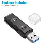 TSV USB 3.0 Portable Card Reader for SD, SDHC, SDXC, MicroSD, MicroSDHC, MicroSDXC, All-in-One Design - USB 3.0 Micro SD and SD Card Reader fits for Mac, Windows, Linux, Chrome, PC, Laptop