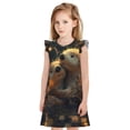 thumbnail image 1 of Balery Adorable Otter Pair Hug Camisón de princesa para niñas, pijama de algodón con mangas abullonadas, suave y bonito.-Large, 1 of 6