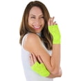 thumbnail image 3 of ToBeInStyle Women's Fishnet Floral Lace Gloves - One Size - Neon Green, 3 of 6