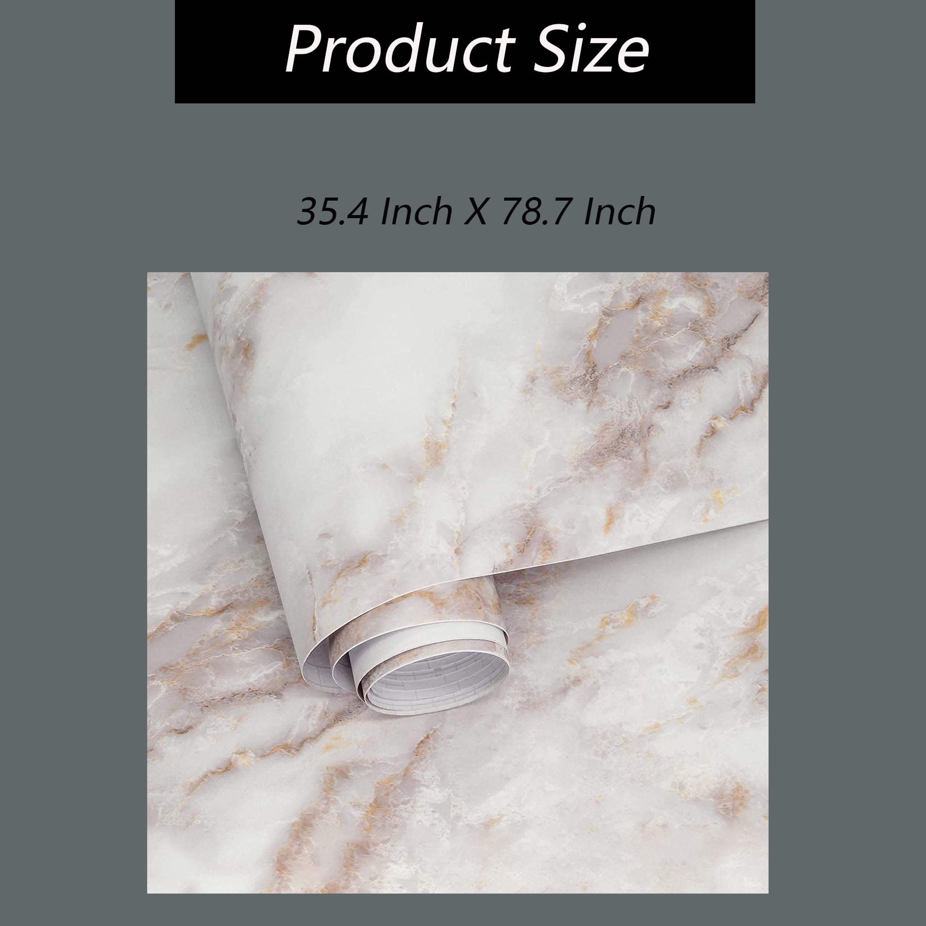 Marble Peel and Stick Countertops Removable Self Adhesive Marble Wallpaper Cleanable Marble Peel