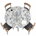 thumbnail image 2 of Round Fitted Tablecloth,Boho Retro Flower Pattern Circle Table Cover Waterproof Table Cloth with Elastic Edge,Vintage Floral Ethnic Style Outdoor Tablecloths for Kitchen Picnic 36-44in, 2 of 9