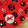 thumbnail image 5 of Valentines Day Dog Paw Prints Round Tablecloth 60 x 60 Inch, Red Love Hearts Bone Decorative Table Cloth Dining Table Cover, Anniversary Wedding Dinner Party Picnic Decoration, 5 of 6