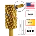thumbnail image 4 of RolinStar 6,6 brocas de carburo de acero de tungsteno dorado de barril grande herramientas de decoración de uñas rebabas 3/32 "accesorios de manicura, 4 of 5