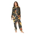 thumbnail image 2 of FORMRS Onesies Pajama for Adults Unisex Hoodie Winter Jumpsuit One Piece Sleepwear, Sizes S-2XL, Black Fish Pattern, 2 of 7