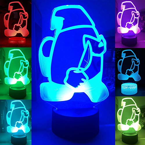 Among us Video Game 3D Illusion Desktop Lamp Decoration with Remote RGB LED 