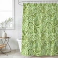 thumbnail image 6 of Vintage Green Shower Curtain Set - Standard 72" x 72" Washable Bathtub Curtain with 12 Hooks, Retro Botanical Abstract Art Waterproof Fabric Stall Shower Curtains for Bathroom/Bathtub Décor, 6 of 6