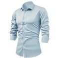 thumbnail image 2 of BVOFAR Dress Shirts for Men Slim Fit Long Sleeve Work Shirt Formal Collared Button Up Blouses Wrinkle Free Dresses Shirt, 2 of 3